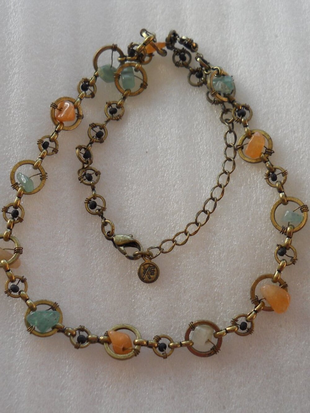 Vintage XC - Boho Gemstone Chip Necklace   1125